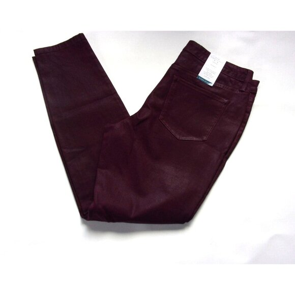 New Directions Womens Burgundy Coated Jeans Size 6 Slim Fit Stretch NWT $59 - Picture 1 of 4